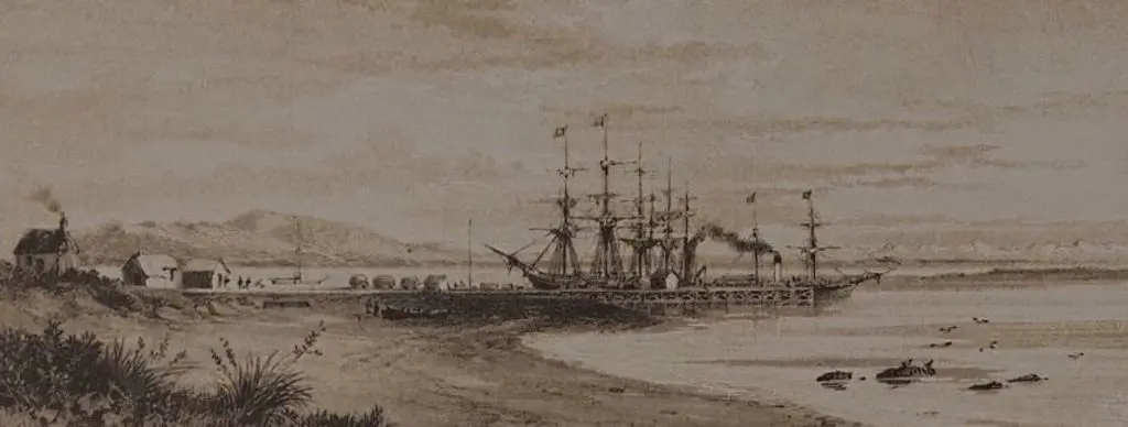 BARRAUD, Charles Decimus (1822-1897) - Te Anan, Waian River, The Bluff Harbour, Lake Manapouri Image 1++