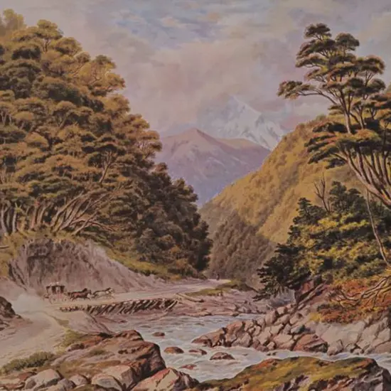 BARRAUD, Charles Decimus (1822-1897) - Otira Gorge, West Coast Road