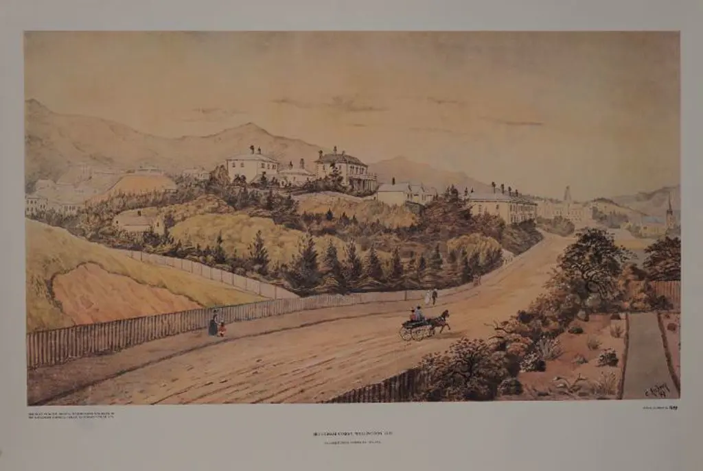 AUBREY, Christopher (1868-1906) - Brougham Street, Mt Victoria, Wellington, 1889 Image 1++