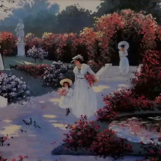 UNKNOWN artist - Mother & Child Among the Roses (Edwardian)