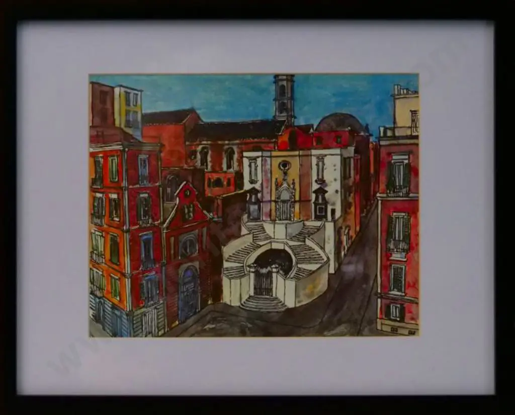 CLARK, Russell (1905-1966) - Piazza, Naples 1964 Image 1++