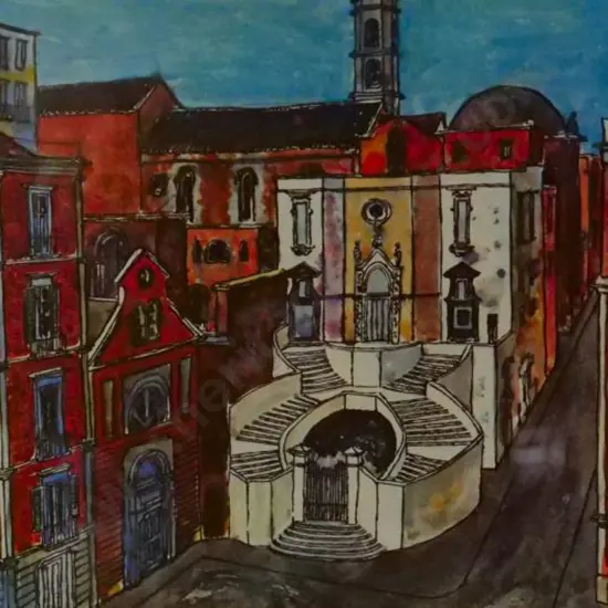 CLARK, Russell (1905-1966) - Piazza, Naples 1964