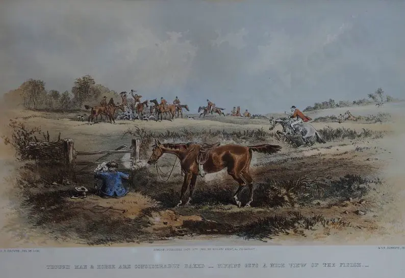 BROWNE, Hablot Knight (1815-1882) - Horse Racing - Pippins Gets a Nice View of the Finish (Racing) Image 1++