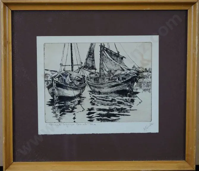 LOCKE, Walter Ronald (1883-1949) - Two Boats Image 1++