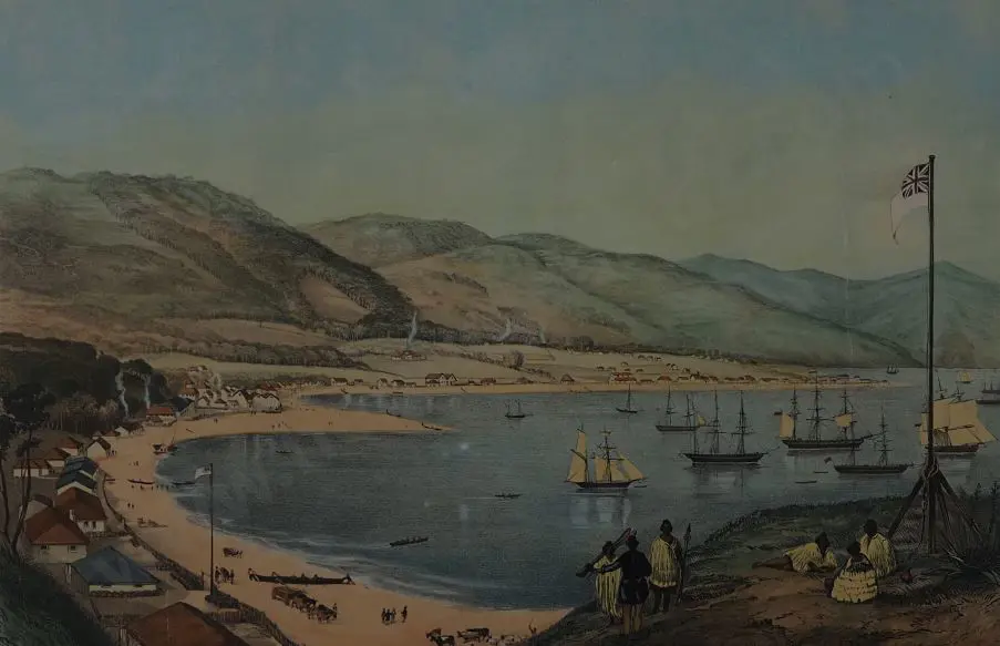 HEAPHY, Charles (1822-1881) - Part of Lambton Harbour in Port Nicholson Image 1++