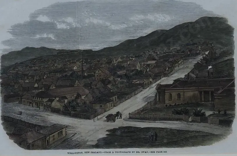 ILLUSTRATED London News - Corner of Willis and Manners Street, Wellington, 1859 Image 1++