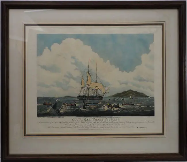 HUGGINS, William John (1785-1841) - South Sea Whale Fishery - A Boat Destroyed by a Wounded Whale Image 1++