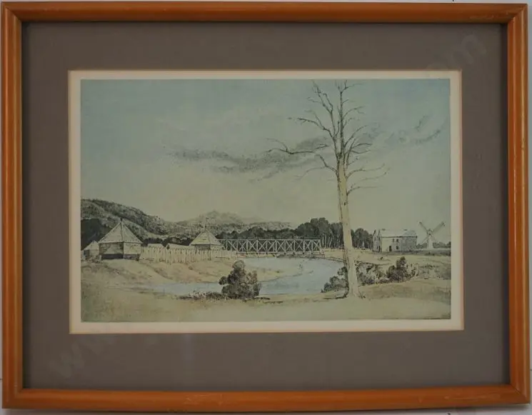 UNKNOWN artist - Fort Richmond and the Second Hutt Bridge c. 1847 Image 1++