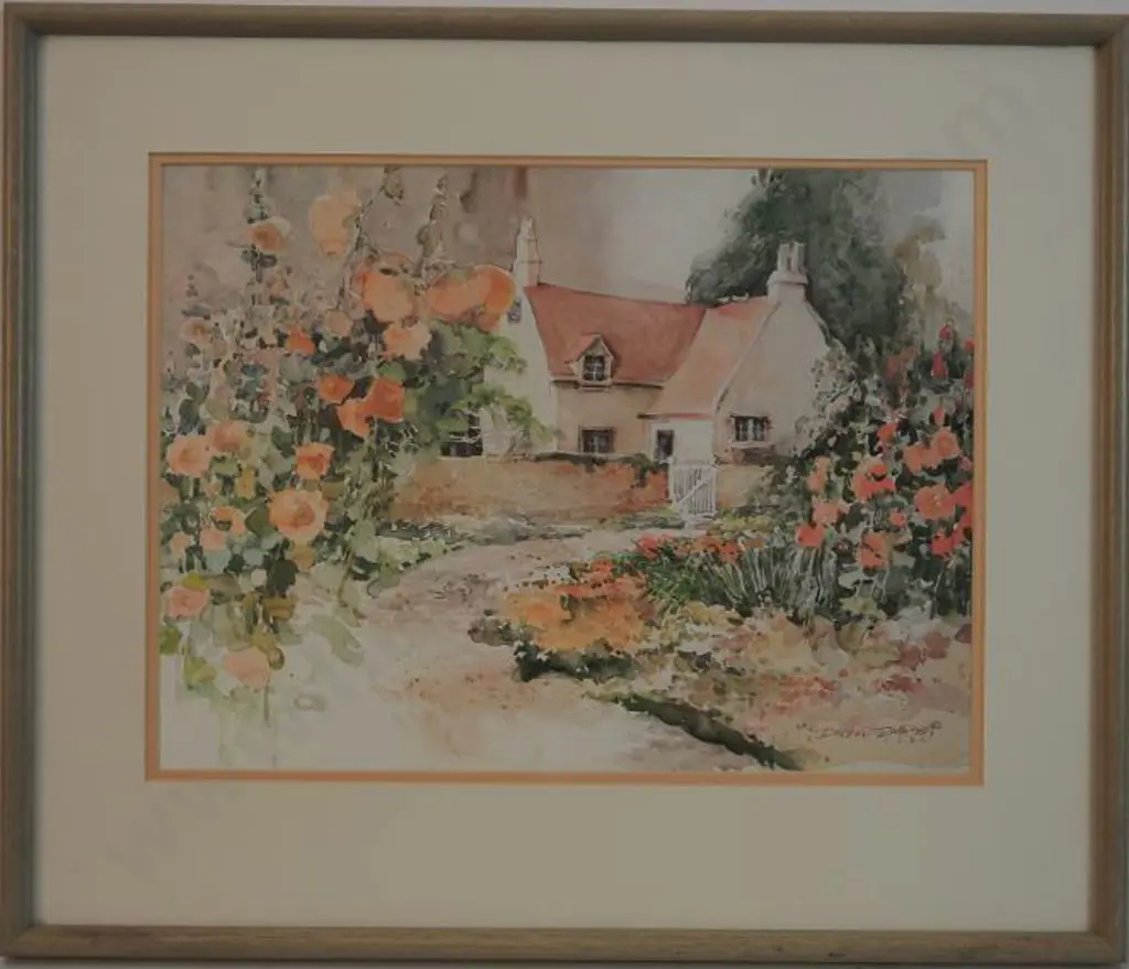 DARTON, Dalina (Active 1980s) - Country Cottage & Flowers - 1986 Image 1++