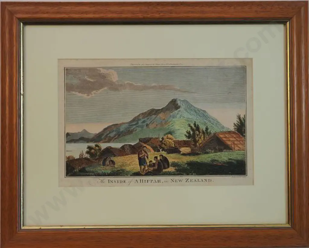 WEBBER, John (1751-1793) - Inside of a Hippah in New Zealand (Cook's Voyages) c. 1769 Image 1++