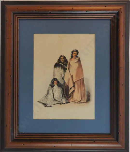 ANGAS, George French (1822-1886) - E. Rua, E. Pari and E. Hoki, Women of Ngatitoa Tribe, Cook's Straits Image 1++