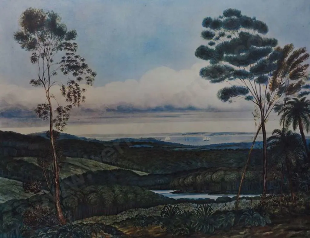 HEAPHY, Charles (1820-1881) - View in the Belly of the Nairne, Chatham Islands, 1840 Image 1++