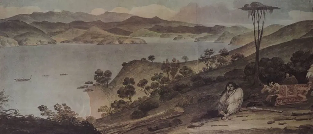 EARLE, Augustus (1793-1838) - View at the Bay of Islands Looking over the Kawakawa River Image 1++