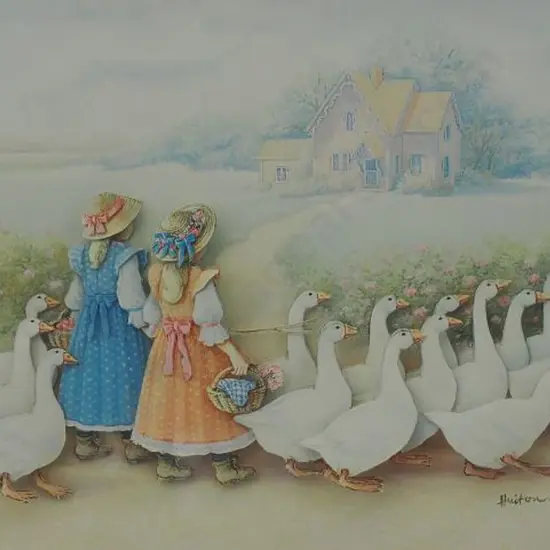 HUTTON - Children with Geese