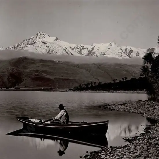 UNKNOWN - Man in rowboat, Southern Alps (Early 20th Century)