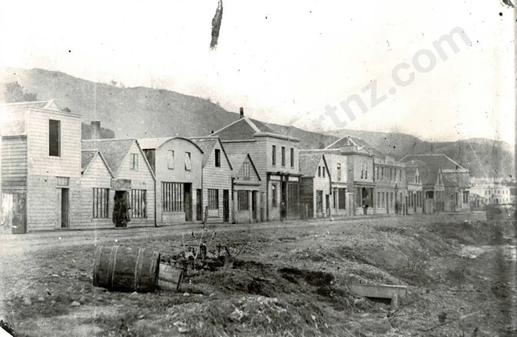 UNKNOWN - Lambton Quay, Wellington, c 1850 Image 1++