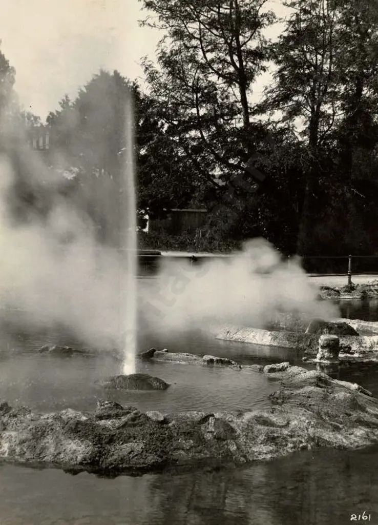 NZ GOVT PUBLICITY (Early 20th Cent.) - Hot Pools in Park, Rotorua, c. 1910 Image 1++