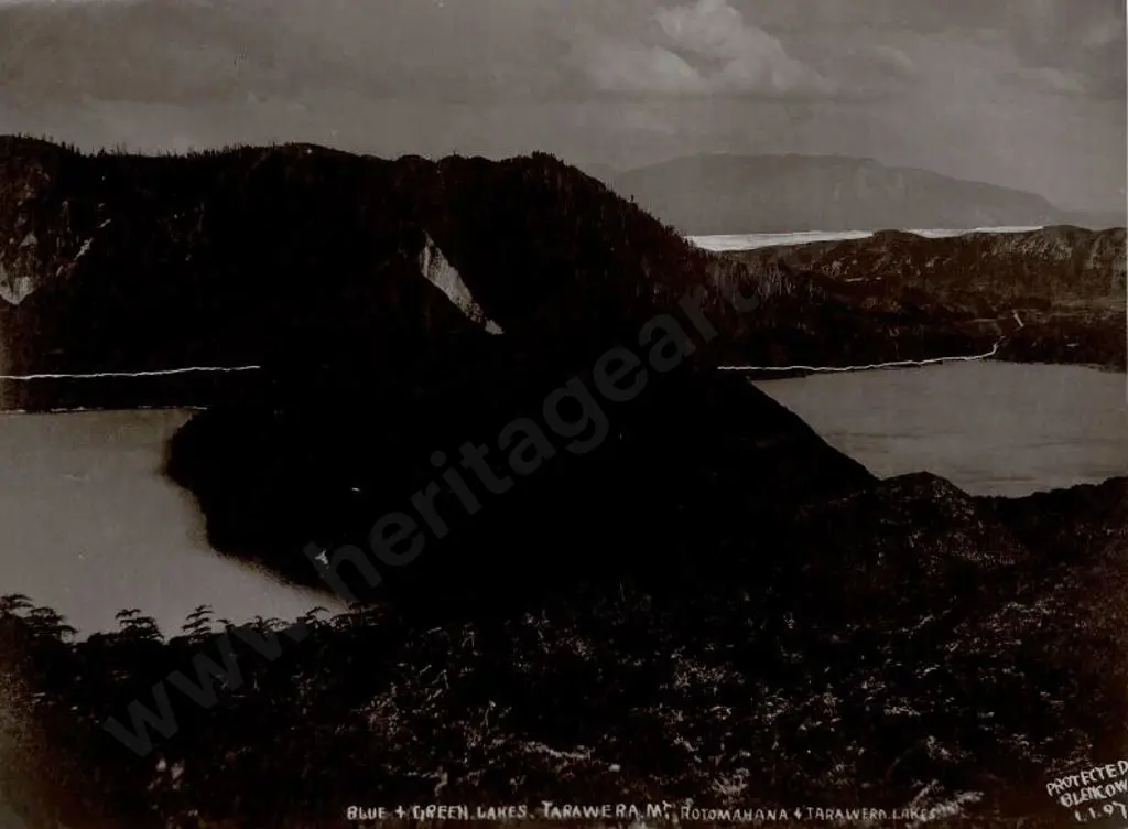 BLENCOWE, James Rasdell (1871-1945) - Blue & Green Lakes, Mt Tarawera & Rotomahana - Late 19th Century Image 1++