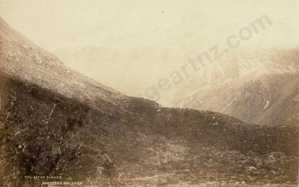 WHEELER, E. & SON - Christchurch (1864-1914) - Rolleston Glacier, c. 1880 Image 1++