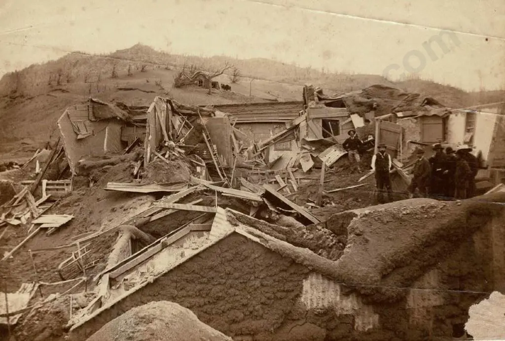 UNKNOWN - Wrecked Homes after Tarawera Eruption, 1886 Image 1++