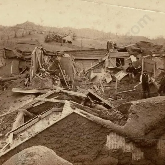UNKNOWN - Wrecked Homes after Tarawera Eruption, 1886