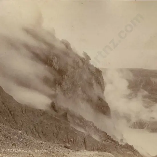 WHEELER, E. & SON - Christchurch (1864-1914) - Looking Down on the Site of White Terrace After the Eruption