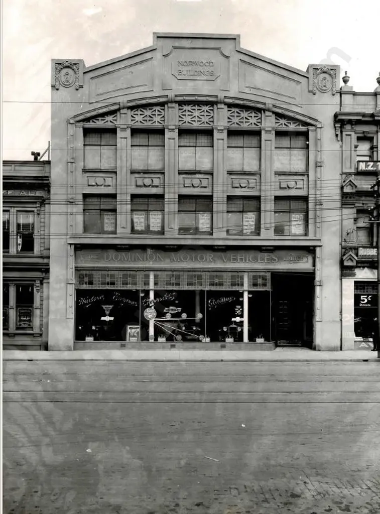 UNKNOWN - Norwood Buildings Wellington. Housing Dominion Motors, c.1930 Image 1++
