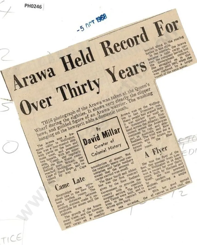 BURTON BROS - Dunedin (1870s-1890s) - SS Arawa at Wellington Wharf, 1880s. Image 1++