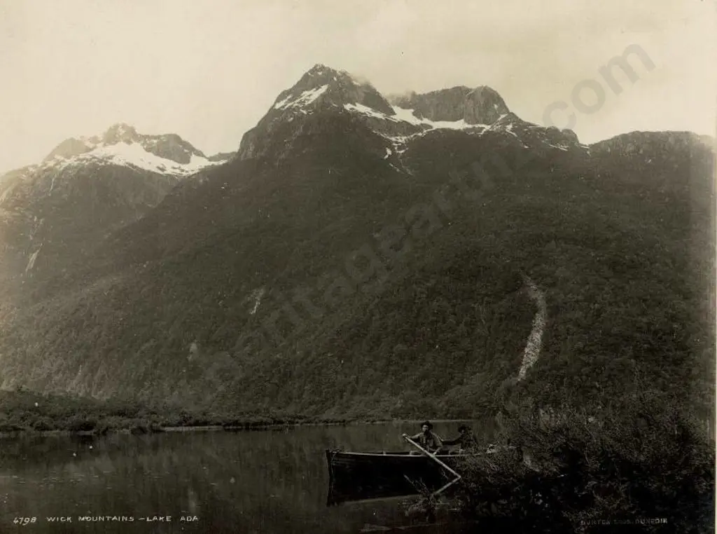 BURTON BROS - Dunedin (1870s-1890s) - Wick Mountains, Lake Ada, c. 1897 Image 1++