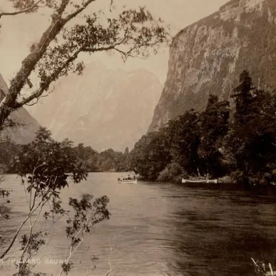 BURTON BROS - Dunedin (1870s-1890s) - Arthur River, Milford Sound, c. 1880