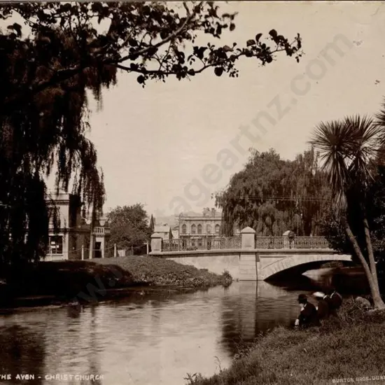 BURTON BROS - Dunedin (1870s-1890s) - On the Avon, Christchurch, c. 1880