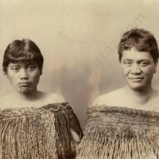 UNKNOWN - Young Maori Man and Woman, c. 1880
