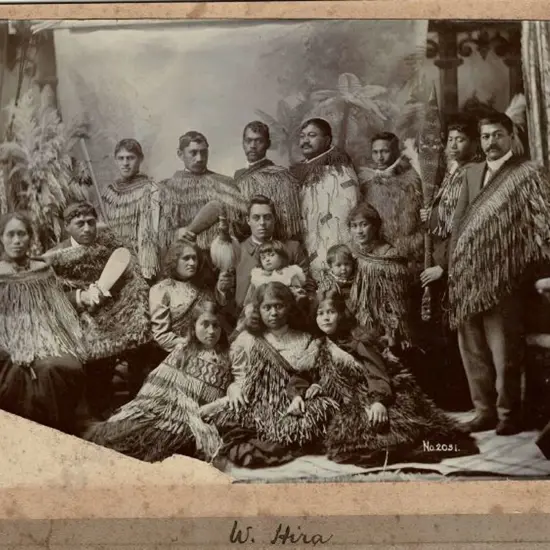 UNKNOWN - Group of Maori Men & Women - late 19th Century