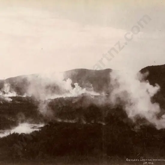 MARTIN, Josiah (1843-1916) - Geysers in Action, Whakarewarewa, c.1880