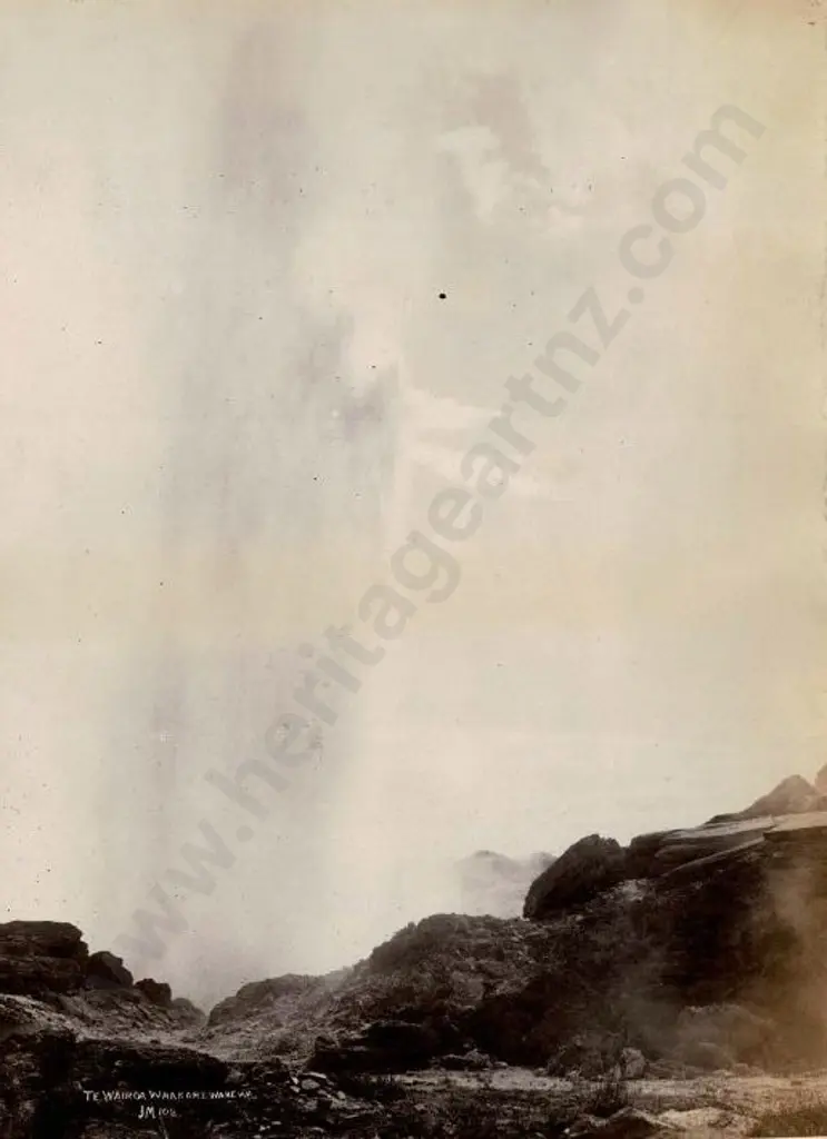 MARTIN, Josiah (1843-1916) - Te Wairoa, Whakarewarewa, c.1880 Image 1++