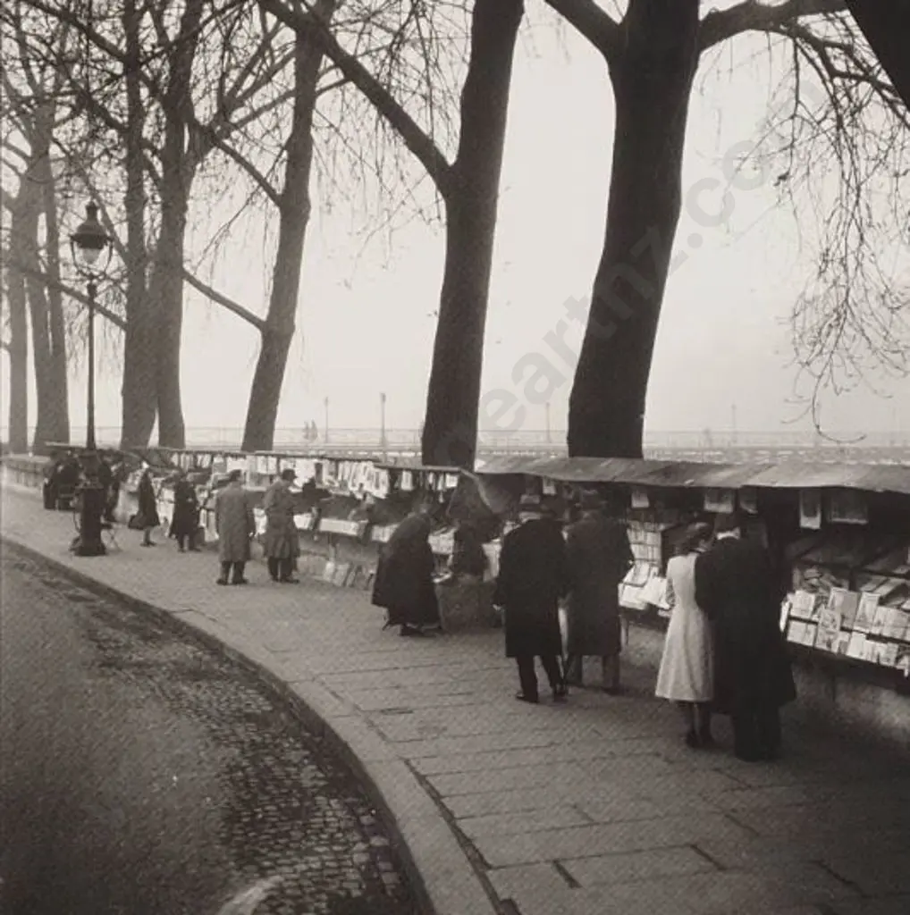 UNKNOWN photographer - People Promenading alongside River c1940s Image 1++