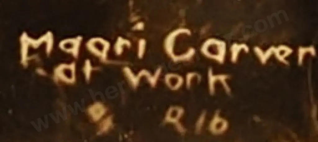 UNKNOWN Photographer - Maori Carver at Work Image 1++