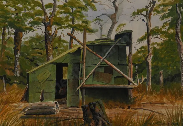 RUNDLE, John (1933-2014) - Dobson's Hut, Tararua Ranges Image 1++