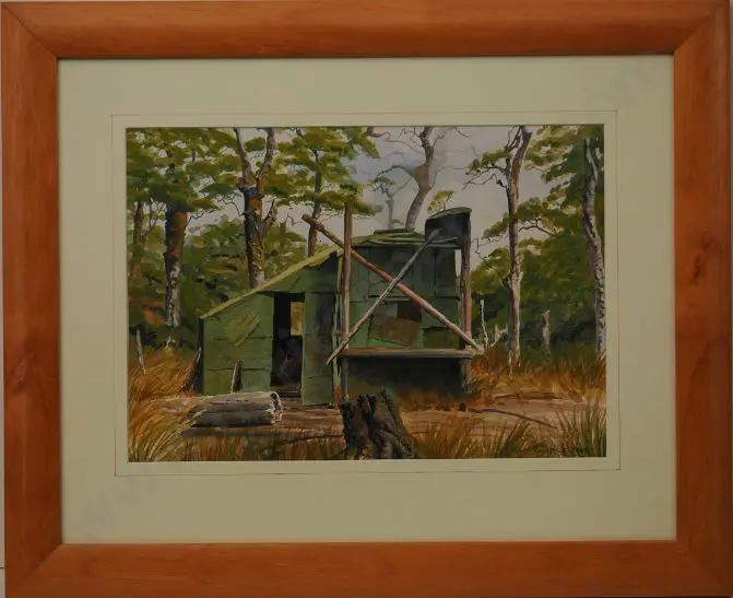 RUNDLE, John (1933-2014) - Dobson's Hut, Tararua Ranges Image 1++
