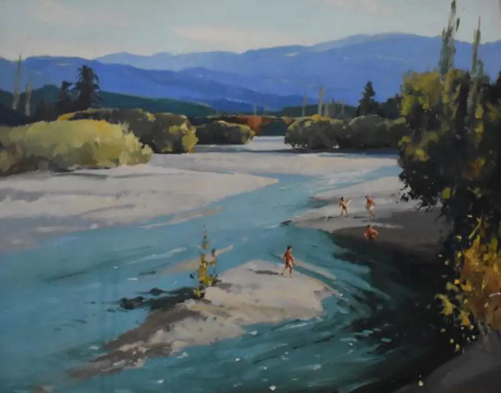 NICHOLLS, Colyn (Active 1950s-1980s) - Boys at the River Image 1++