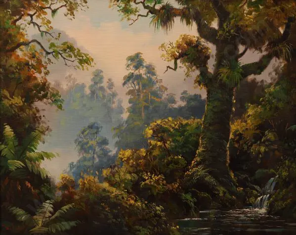 PAPPS, Ernest (1929-) - Forest Tarn - Native Bush Image 1++