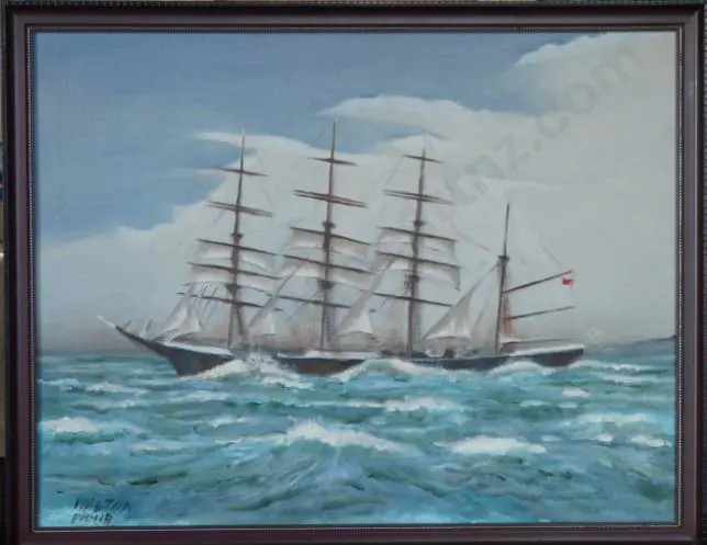 WALTON F. (20th Cent.) - Pamir Sailing Ship Image 1++