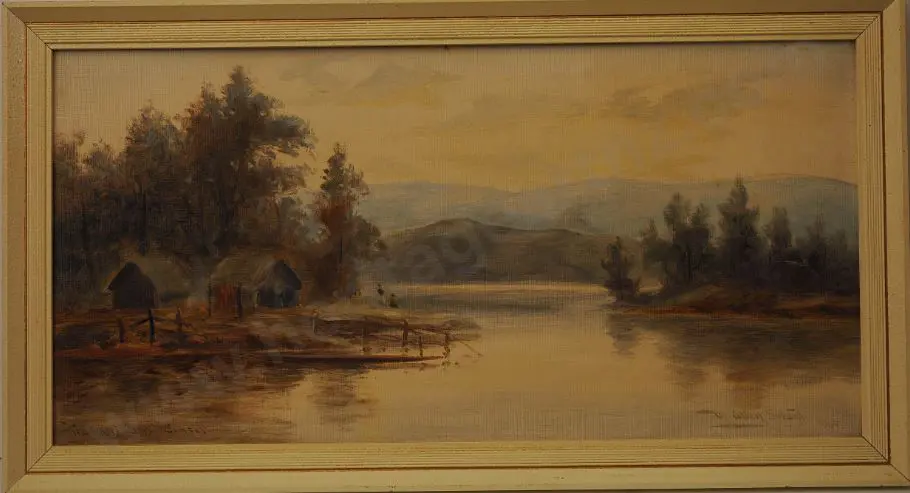 BOLLARD, William Allan (1869-1943) - The Maori Camp, Sunset Image 1++