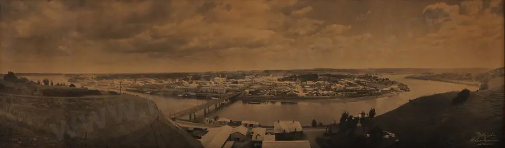 VANIMAN, Melvin (1866-1912) - View of Whanganui from Air 1902 (see note) Image 1++