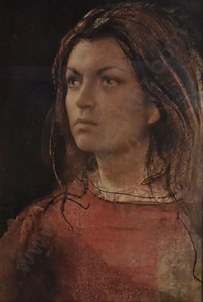ANNIGONNI, Pietro (1910-1988) - Christine (Note: This high qualilty print appears to carry Annigoni's hand signature on the rear side). Image 1++