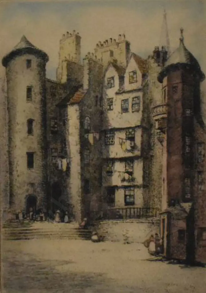 HERDMAN-SMITH, Robert (1872-1945) - Lady Stair's Close, Edinburgh Image 1++