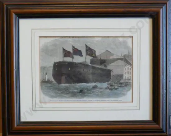 UNKNOWn Artist - Launch of the 24 Gun Frigate Caledonia - 19th Century Image 1++