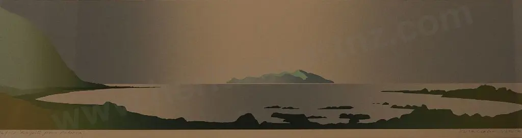 WARR, Malcolm (1939-) - Kapiti Island from Pukerua Bay Image 1++