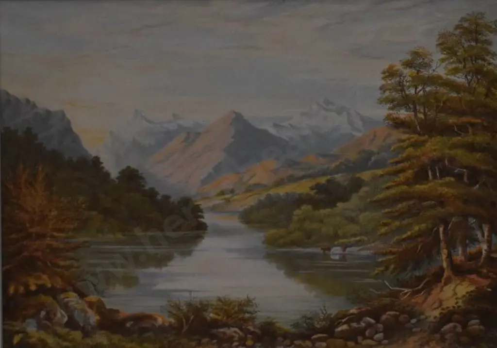 BARRAUD, Charles Decimus (1822-1897) - Lake Mavora - 1877 Image 1++