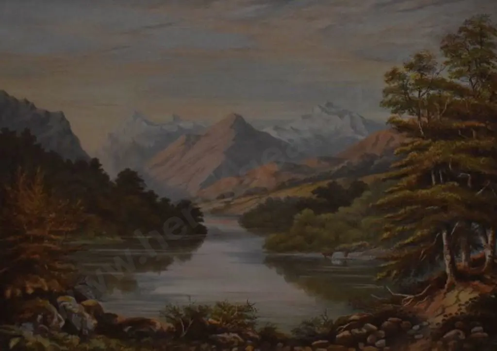 BARRAUD, Charles Decimus (1822-1897) - Lake Mavora - 1877 Image 1++